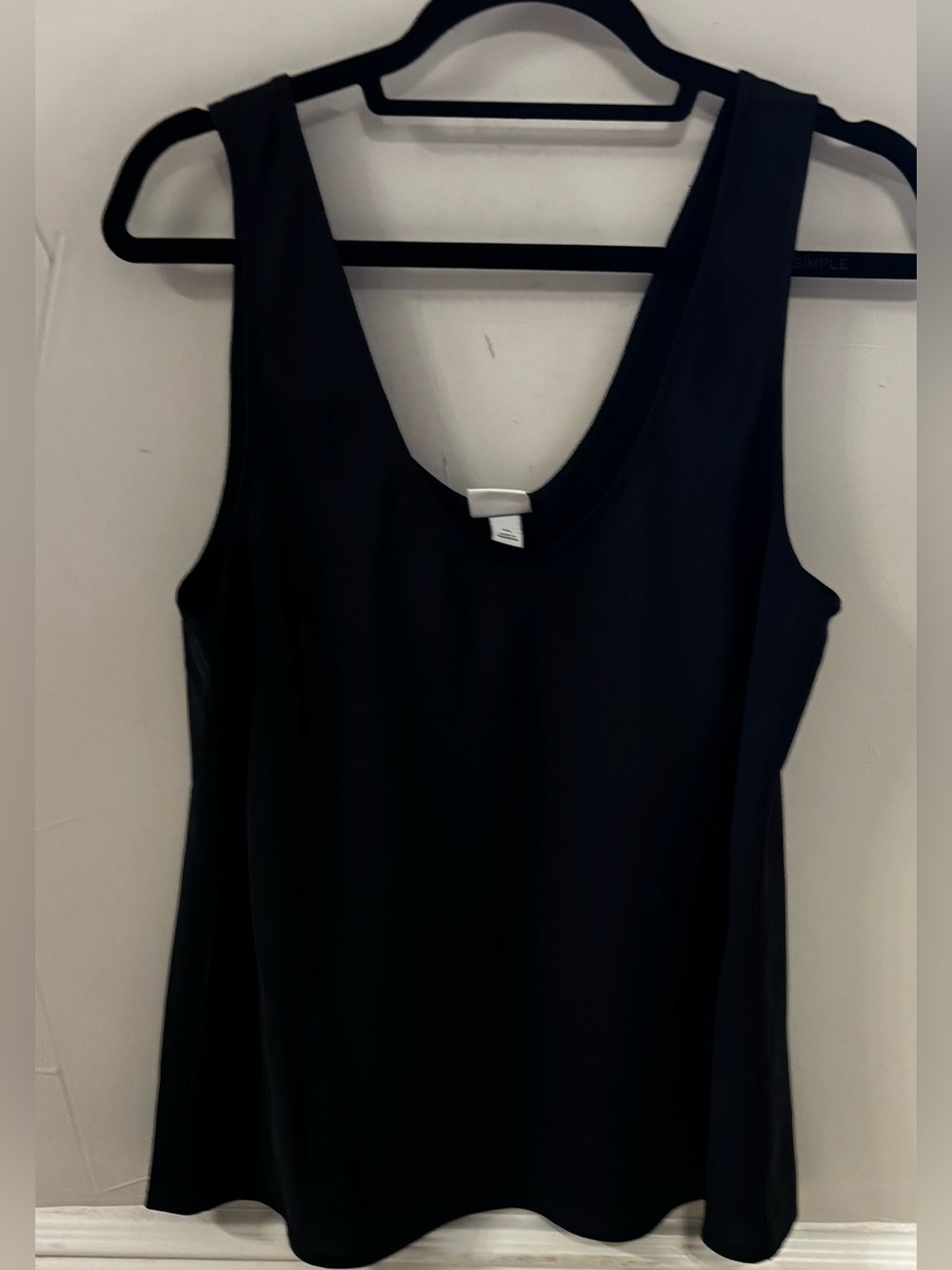 Women’s Black V Neck Satin Tank Top - XL